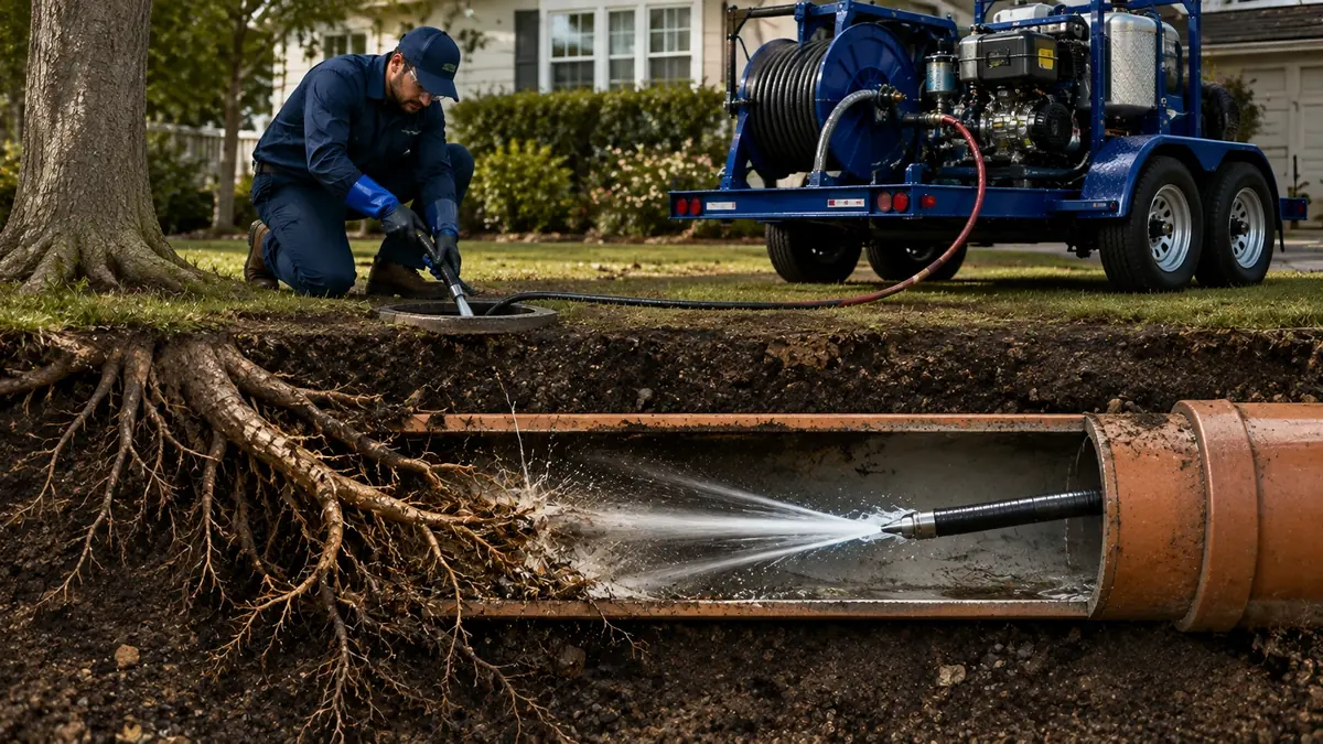 Tree Root Removal with Hydro Jetting in Avalon